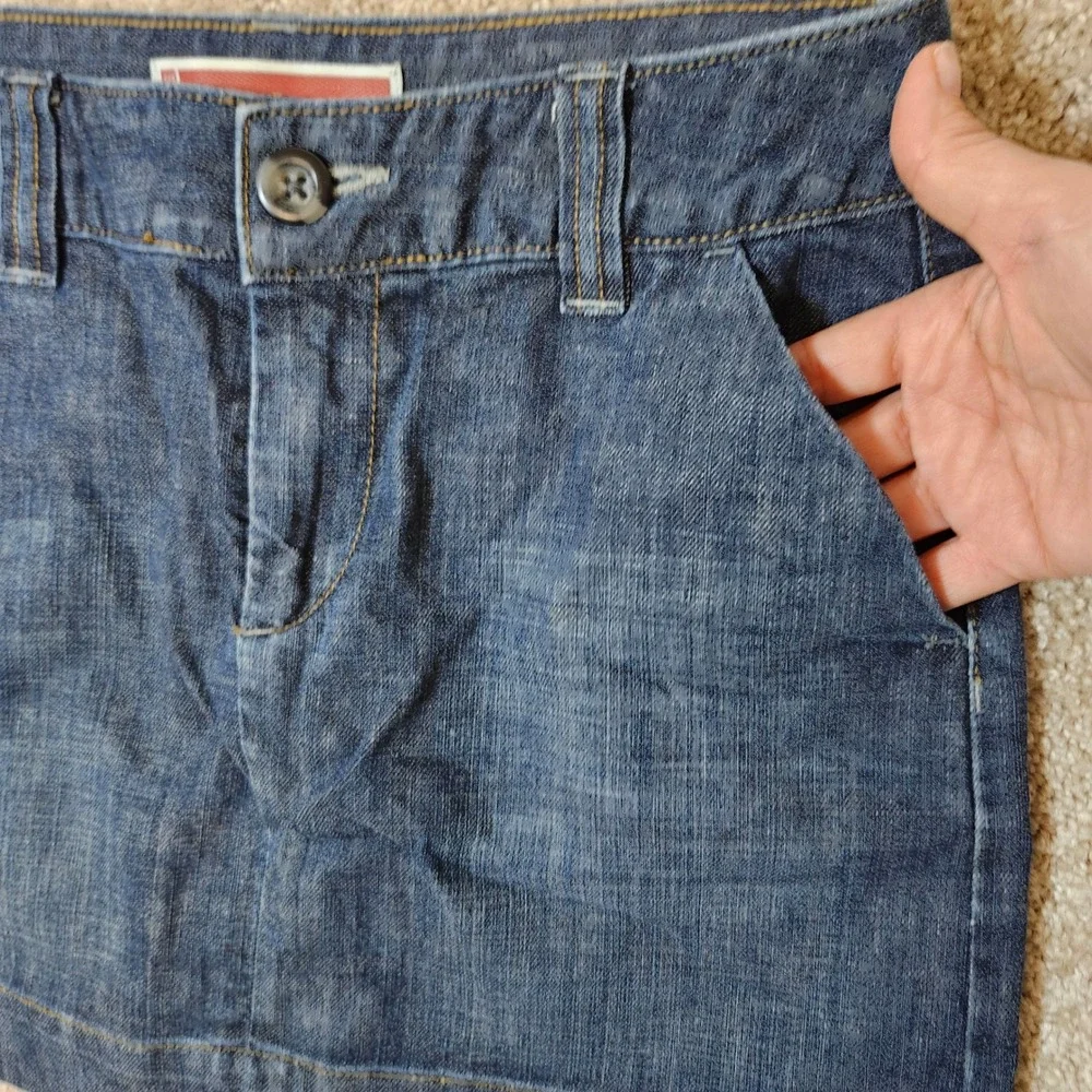 Y2K Vintage GAP Jeans Denim Mini Skirt Blue‎ Jean Low Rise Size 4
